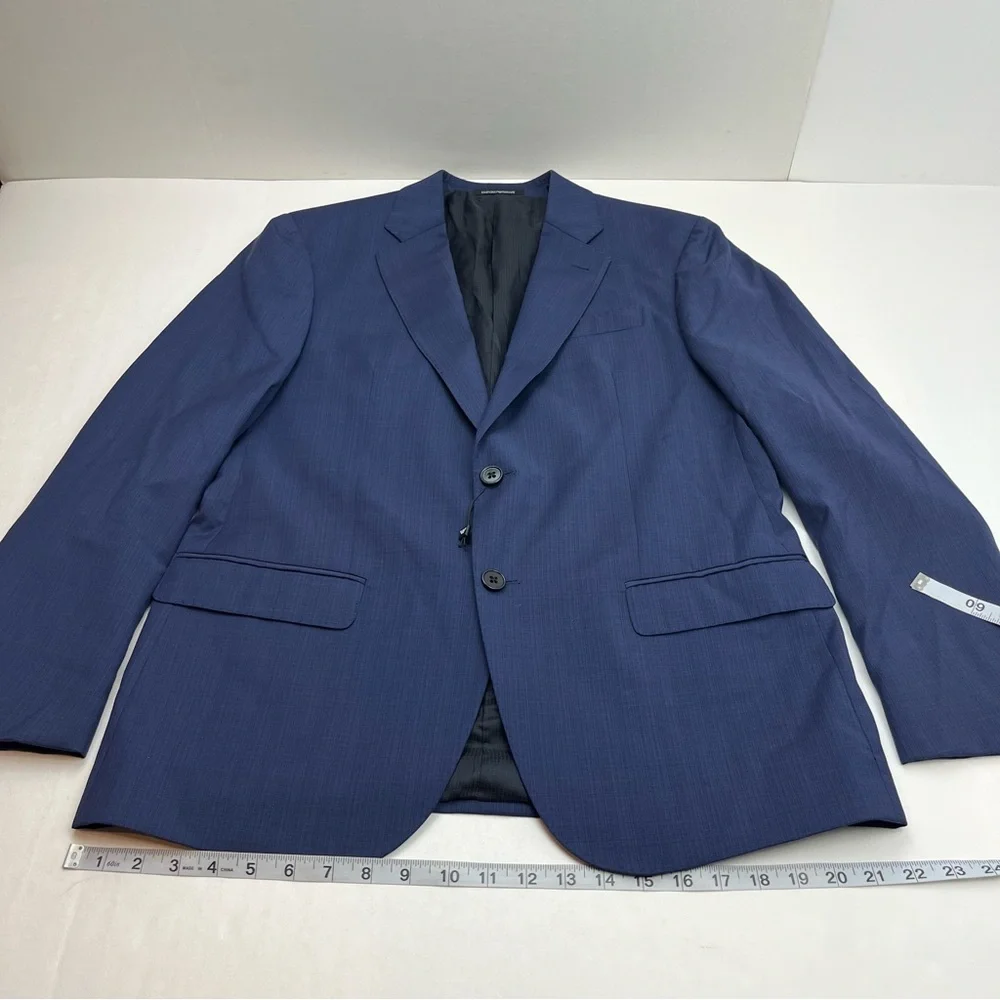 Emporio Armani G-Line‎ Textured Sport Coat Size US 50 Blue 100% Virgin Wool NWOT